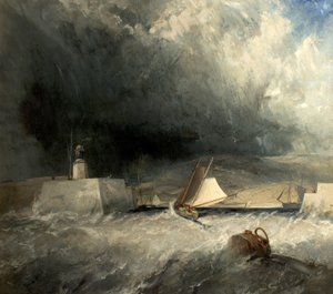 ウィットビーハーバー、ノースヨークシャー、1836 作： George Chambers