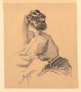 座っている女性 作： George Charles Aid
