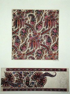 ペイズリーショールの布地デザイン 1871年頃 （紙にガッシュ）