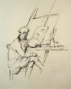 自画像（紙にペン＆インク） 作： George Chinnery