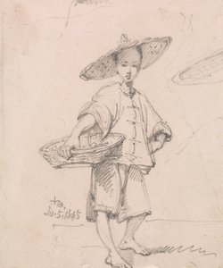 かごを持つ若者 作： George Chinnery