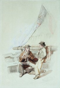 フランスの港に連れて行かれたブランブルとジャック 作： George Clarkson Stanfield