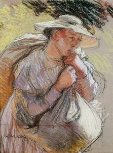 農民の女」（紙にパステル 作： George Clausen