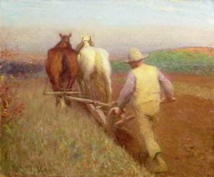 秋の朝、1897 作： George Clausen