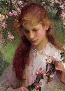 リンゴの花、1899 作： George Clausen