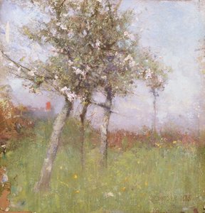 リンゴの花、1885 年。 作： George Clausen