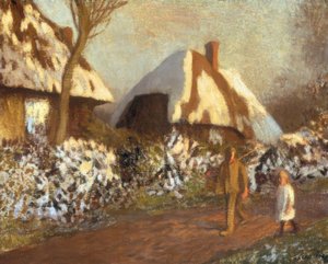 凍るような夜のコテージ 作： George Clausen