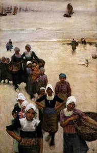 フィッシャー・ガールズ・オン・ザ・ビーチ 作： George Clausen