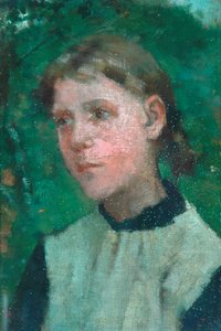 少女の頭 作： George Clausen