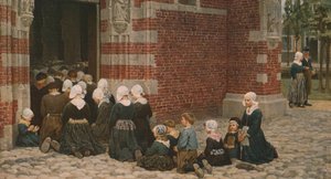 オランダのザイダーゼーにある漁村の大ミサ、1876年、1930年。 作： George Clausen