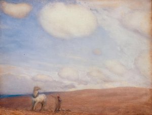 ダウンズを耕す 作： George Clausen