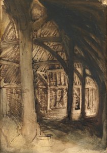 プライヤーズ・ホール・バーン、ウィディントン近郊、エセックス（ペン、インク、ウォッシュ 作： George Clausen