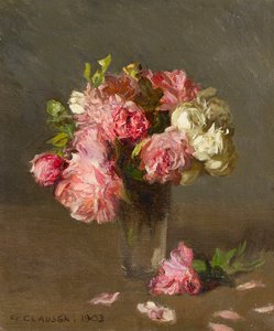 花瓶のバラ 作： George Clausen