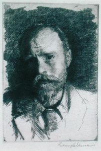 自画像」1895年頃（銅版画 作： George Clausen