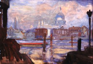 11月のセントポール（ボディカラーと水彩紙） 作： George Clausen