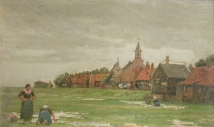 ウォッシャーウーメン、オランダ、1876年（板） 作： George Clausen