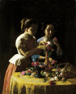 少女と花 作： George Cochran Lambdin