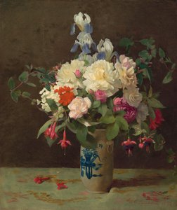花瓶の花、1875 年。 作： George Cochran Lambdin