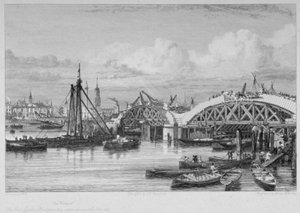 建設中のロンドン橋、1827 年 作： George Cooke