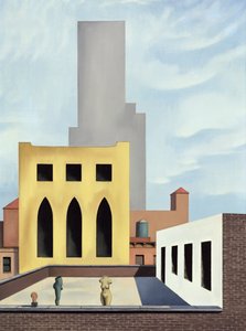 屋根の上の彫刻 作： George Copeland Ault