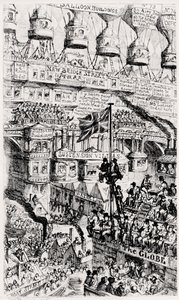トーマス・マルサスの著作を参考に、過密状態のイギリス・ロンドンの未来を描いたマルサス的見解 作： George Cruikshank