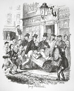 拘束されたスリ 1835年頃（彫刻） 作： George Cruikshank
