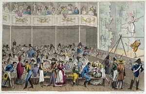 カフェ・ドゥ・ラ・ペでのアクロバットショー - デイビッド・ケアリー著『Life in Paris』（ロンドン）より 作： George Cruikshank