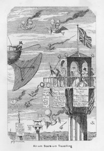 Air-um、Scare-um Traveling-つまり、1843年の飛行の未来への期待 作： George Cruikshank