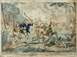 1819年9月7日に公開されたHottentots Capering Ashore ...のすべて 作： George Cruikshank