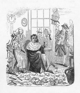 床屋さんで（彫刻 作： George Cruikshank