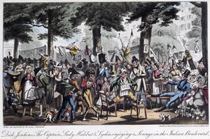 イタリヤン大通り - デイビッド・ケアリー著「パリの生活」（ロンドン）より 作： George Cruikshank