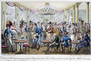 カフェ・デ・ミルズのコラム - デイビッド・ケアリー著「パリの生活」（ロンドン）にて 作： George Cruikshank