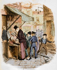 チャールズ・ディケンズの「オリバー・ツイストの冒険」。 作： George Cruikshank