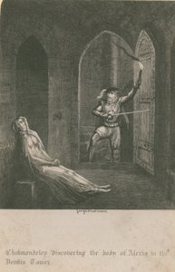 アレクシアの遺体を発見したチョルモンディリー 作： George Cruikshank