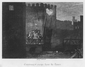 コートネーの塔からの逃亡（エングレービング 作： George Cruikshank