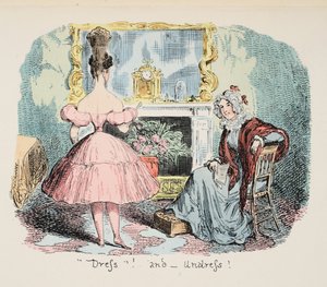 ドレスと服を脱ぎ、パブ。 1832（手描きの彫刻） 作： George Cruikshank