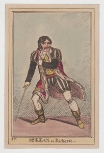 リチャード3世としてのエドマンド・キーン。 1814年頃。 1814年。 作： George Cruikshank