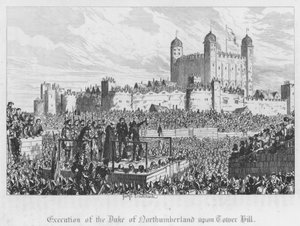塔の丘でのノーサンバーランド公爵の処刑（銅版画 作： George Cruikshank