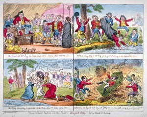 「公園で撮影された 4 つのビュー」、1814 年 作： George Cruikshank