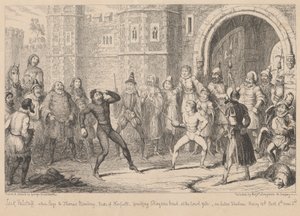 グロスターシャー。 浅瀬の家の前: 「ヘンリー四世 パート II」、第 3 幕、第 2 場 作： George Cruikshank