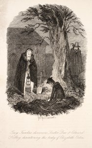 ガイ・フォークスは、ドクター・ディーとエドワード・ケリーがエリザベス・オートンの遺体、ガイ・フォークスの描写、またはガンパウダー・トレーソン：ウィリアム・ハリソン・エインズワースによる歴史的ロマンスを発見したことを発見しました 作： George Cruikshank