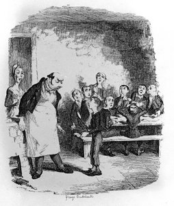 チャールズ・ディケンズ（1812-1870）作『オリバー・ツイスト』（オリヴィエ）の挿絵を、ジョージ・クルイックシャンク（1792-1878）が担当しました。 作： George Cruikshank