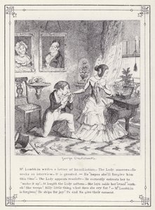 The Bachelors Own Book, or The Progress of Mr Lambkin (Gent) (e.g. engraving)」のイラスト。 作： George Cruikshank