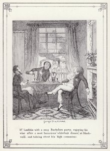 The Bachelors Own Book, or The Progress of Mr Lambkin (Gent) (e.g. engraving)」のイラスト。 作： George Cruikshank