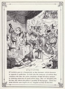 The Bachelors Own Book, or The Progress of Mr Lambkin (Gent) (e.g. engraving)」のイラスト。 作： George Cruikshank