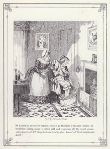 The Bachelors Own Book, or The Progress of Mr Lambkin (Gent) (e.g. engraving)」のイラスト。 作： George Cruikshank