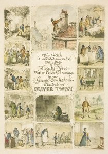 オリバー・ツイスト』タイトルページの挿絵 作： George Cruikshank