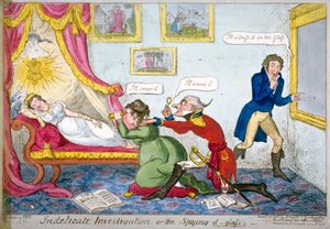 「怠惰な調査またはスパイDグラス」、1813年 作： George Cruikshank