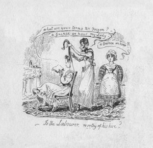 労働者は彼の雇い、1829年に値する 作： George Cruikshank