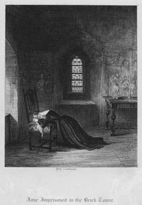 ブリック・タワーに投獄されたジェーン（版画 作： George Cruikshank